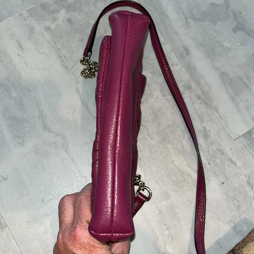 Kate Spade  Astor Court Naomi Crossbody bag  Quilted  Leather Raspberry Turnlock - Picture 7 of 17